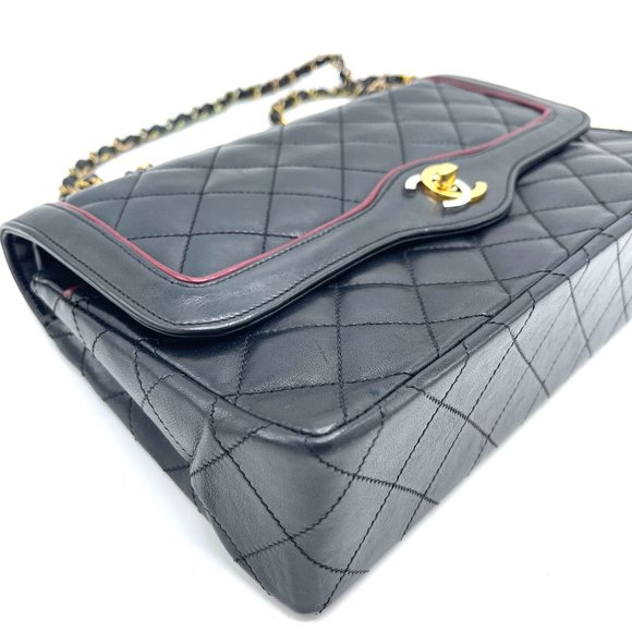 Chanel Black Lambskin Paris Double Flap Medium - Picture 4 of 9